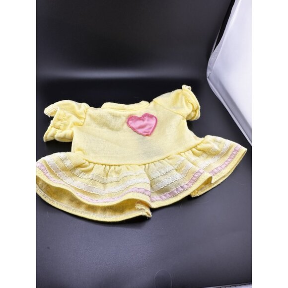 Cabbage Patch Kids Yellow HEART Shirt Dress Vtg 1983 Original Fleece Coleco Vtg - Picture 1 of 13